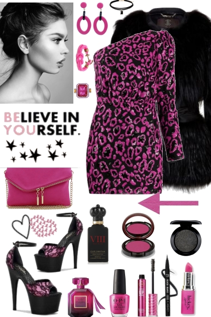 #823 2023 Black And Hot Pink- Combinazione di moda