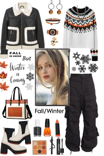 #827 2023 Black Cargo Pants Fall To Winter- Fashion set