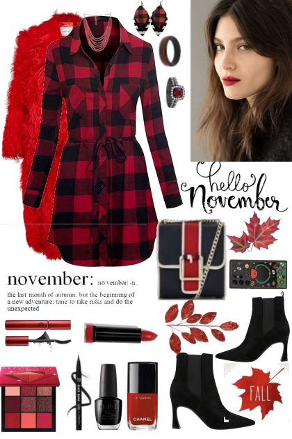 #833 2023 Red Plaid November!- Combinaciónde moda