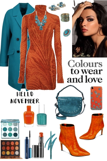 #836 2023 Turquoise and Orange- Модное сочетание