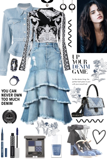#849 2023 Black And Blue Dressy Casual- combinação de moda