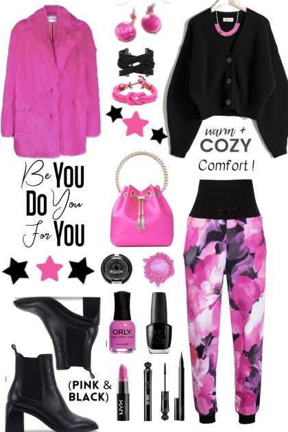 #8772023 Winter Comfort Black &amp;#38; Pink
