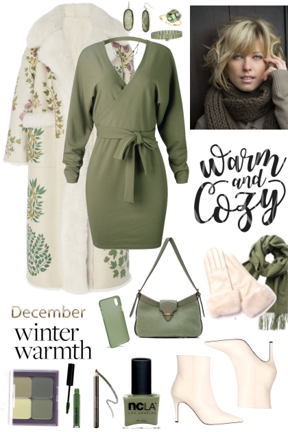 #889 2023 Green Sweater Dress- Fashion set