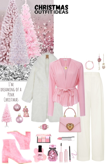 #910 2023 Pink Christmas Outfit- Modna kombinacija