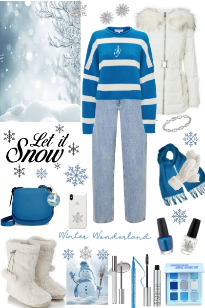 #917 2023 Winter Blue and White- combinação de moda