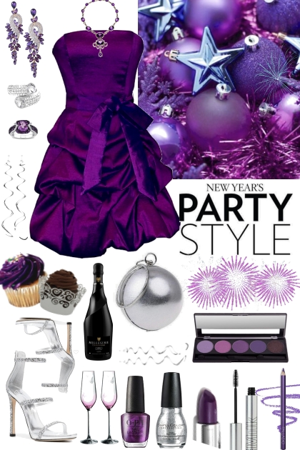 #930 2023 New Year's Purple- combinação de moda