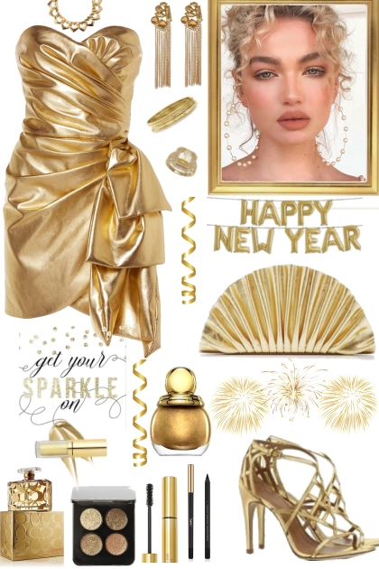 #932 2023 Golden Dreams of New Years- combinação de moda