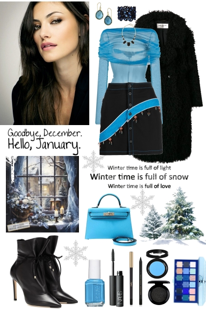 #941 2024 Winter Blue and Black- Combinaciónde moda