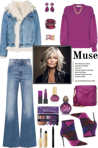 #974 2024  Purple And Denim Muse- Fashion set