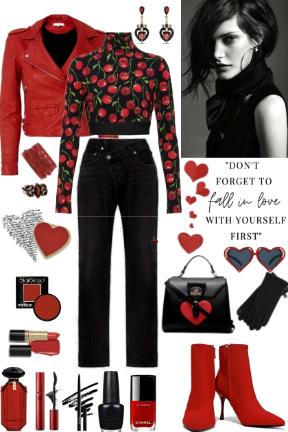 $1004 2024 Romantic Black And Red- Модное сочетание