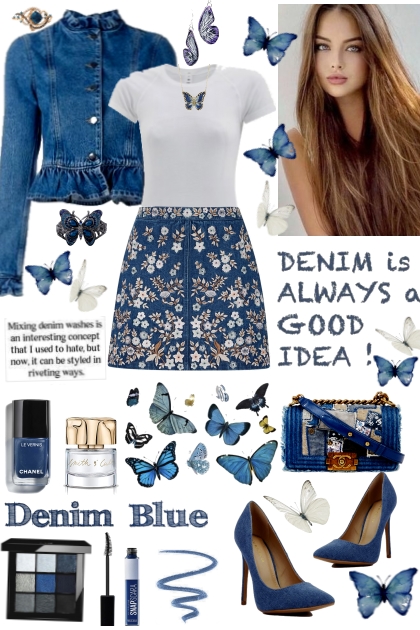 #1018 2024 Denim Butterfly- Модное сочетание