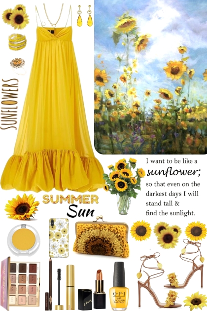 #1030 2024 Summer Sunflowers- combinação de moda