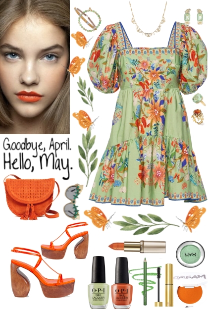 #1059 2024 May Green And Orange- Fashion set