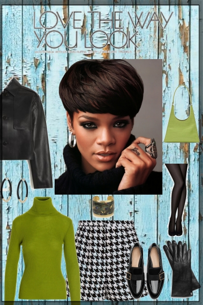 Preppy Chic in Green and Black- Modekombination