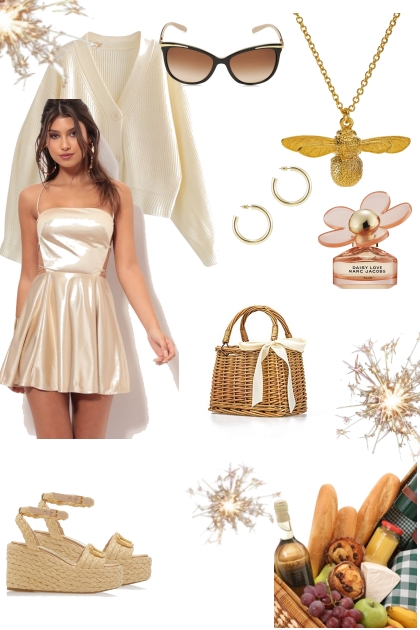 Sassy Gold Picnic- combinação de moda