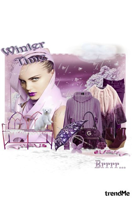 Purple Winter- Modna kombinacija