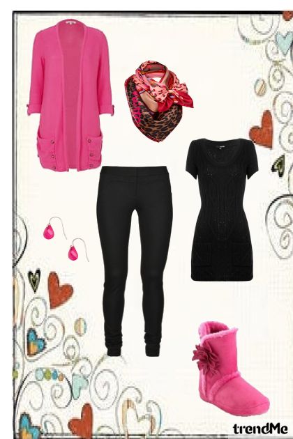 roze i crna kombinacija- Fashion set