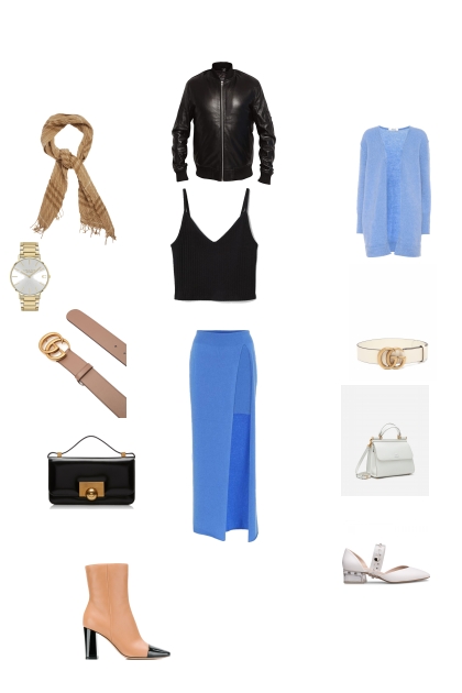 голубая юбка- Modekombination