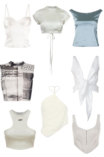 White summer tops- Combinazione di moda