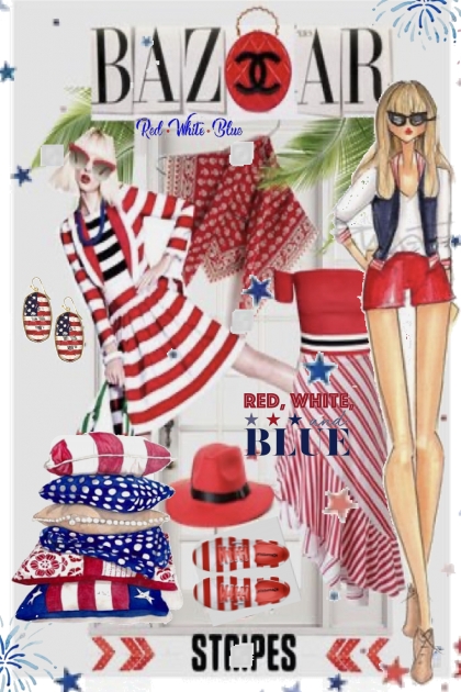 BAZAAR RED WHITE AND BLUE