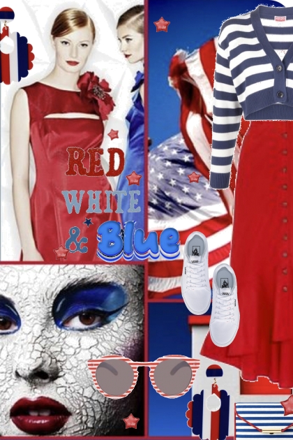 RED WHITE AND BLUE FASHION- Modna kombinacija