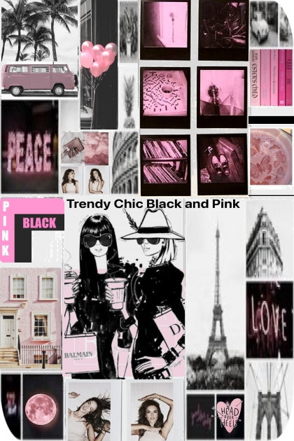 TRENDY CHIC BLACK AND PINK