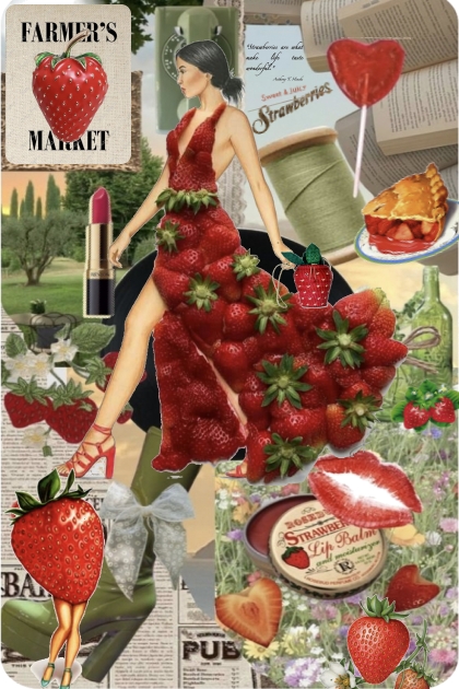 FARMERS MARKET STRAWBERRIES- Combinazione di moda