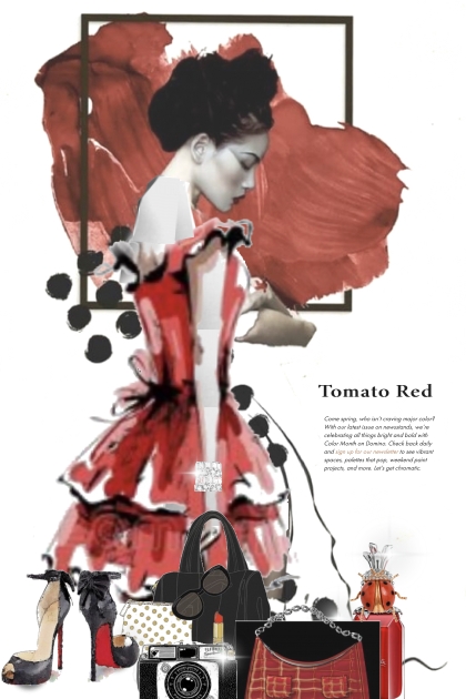 Abstract Tomato Red- combinação de moda