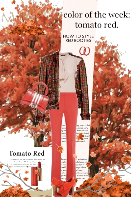 TOMATO RED COLOR OF THE WEEK- Modna kombinacija