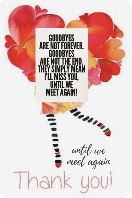 GOODBYES ARE NOT FOREVER- Fashion set