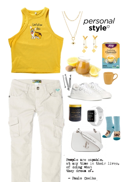 Yellow dog lover summer- Модное сочетание