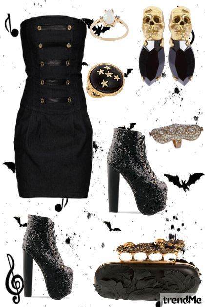 black, gold and skull - Combinazione di moda