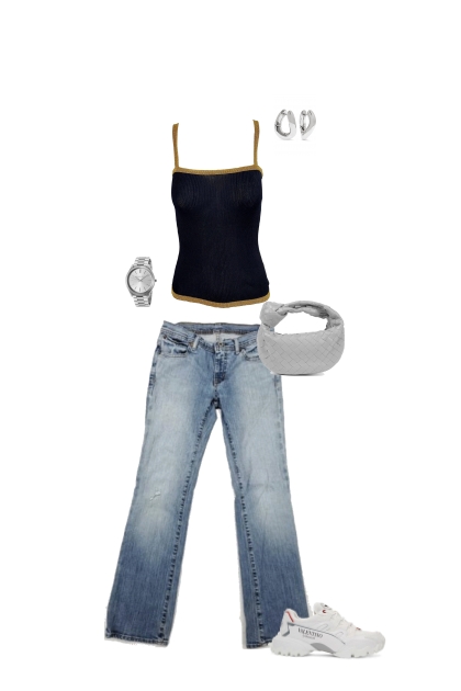 casual jean and small top- combinação de moda
