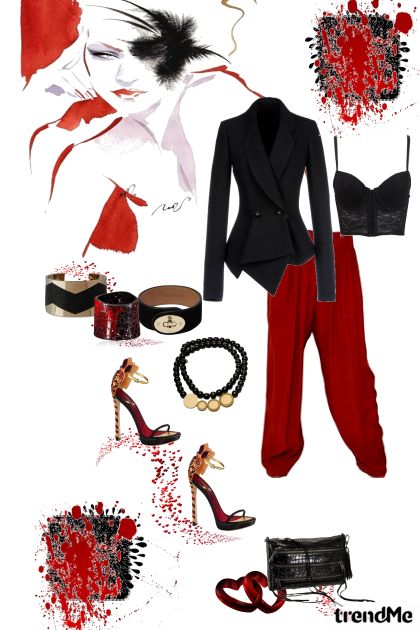 Red/Black- combinação de moda