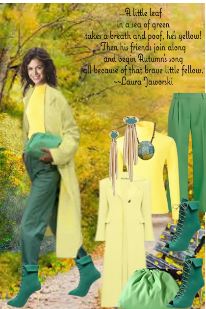 Autumn's yellows and greens- Модное сочетание