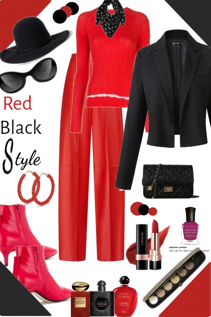 Red & Black Style- Combinazione di moda