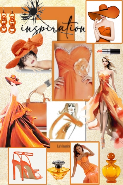 Orange Mood Board- combinação de moda