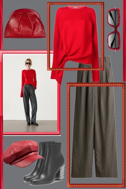 Red & Gray- Modna kombinacija