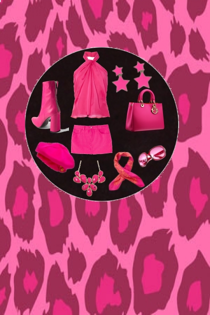 pink mono- Modna kombinacija