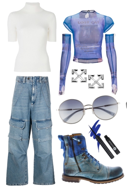Cyber Blue Denim- Fashion set