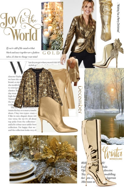 A Golden Winter Wonderland- Модное сочетание