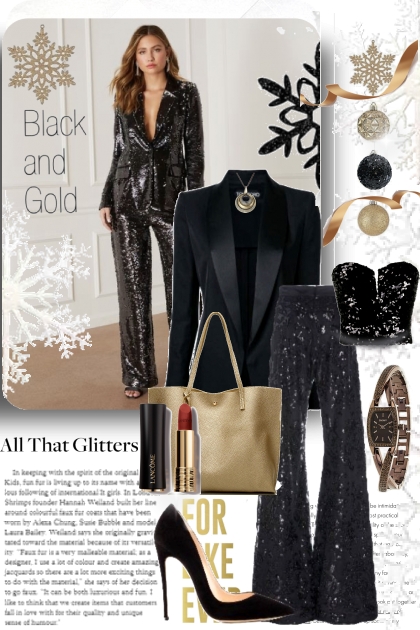 Black and Gold Glitter- Модное сочетание
