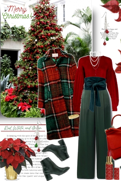 Merry Christmas Red White and Green Style- Combinaciónde moda