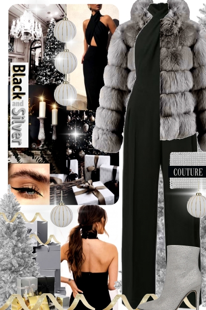 Black and Silver Couture- combinação de moda