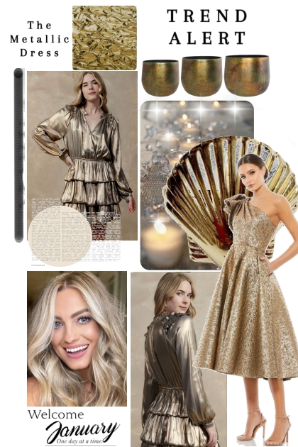 Trend Alert The Metallic Dress- Modna kombinacija