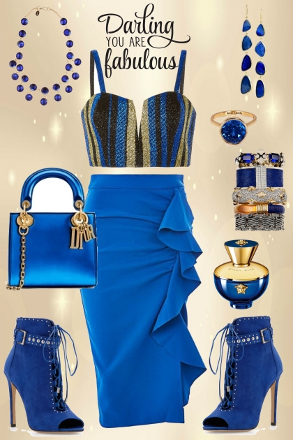 Blue & Gold Fab- combinação de moda