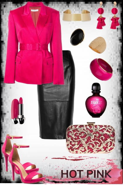 Hot Pink & Black- combinação de moda