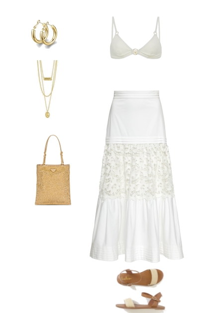 White Serendipitous Beach- Fashion set