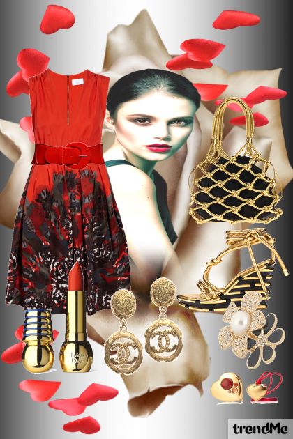 By Performance Red Dress- Modna kombinacija