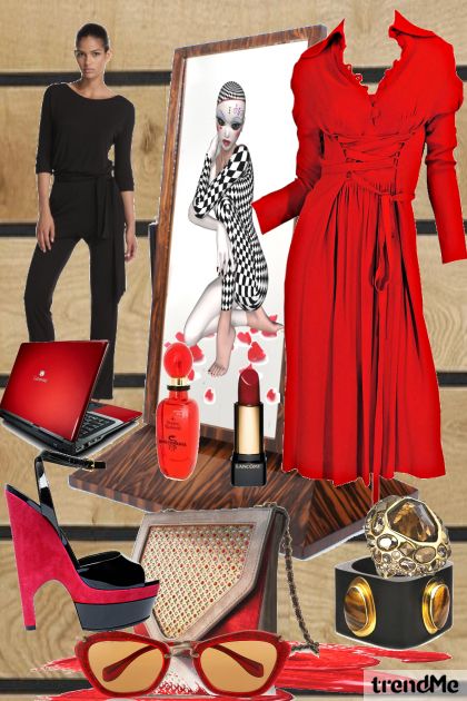 Red Dress- combinação de moda